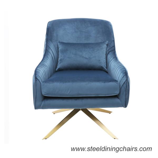 Quality Stainless Steel Base Revolving Leisure Accent 68cm 90CM Metal Frame Armchair for sale