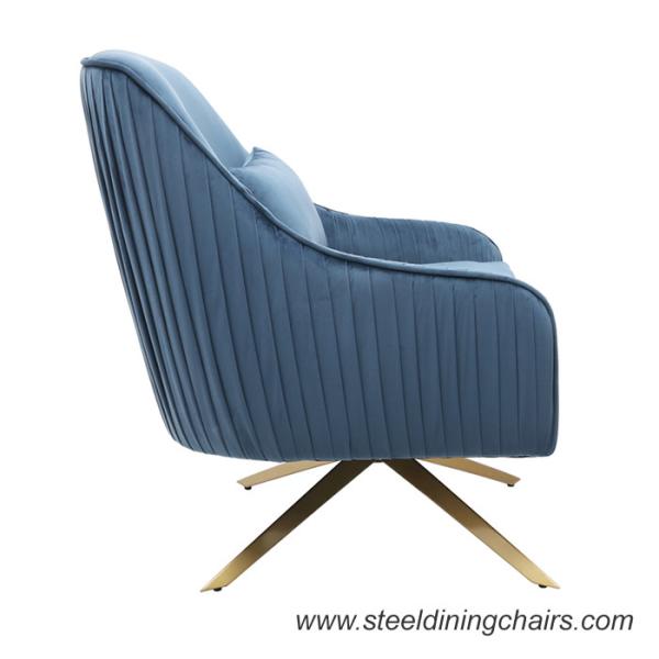 Quality Stainless Steel Base Revolving Leisure Accent 68cm 90CM Metal Frame Armchair for sale