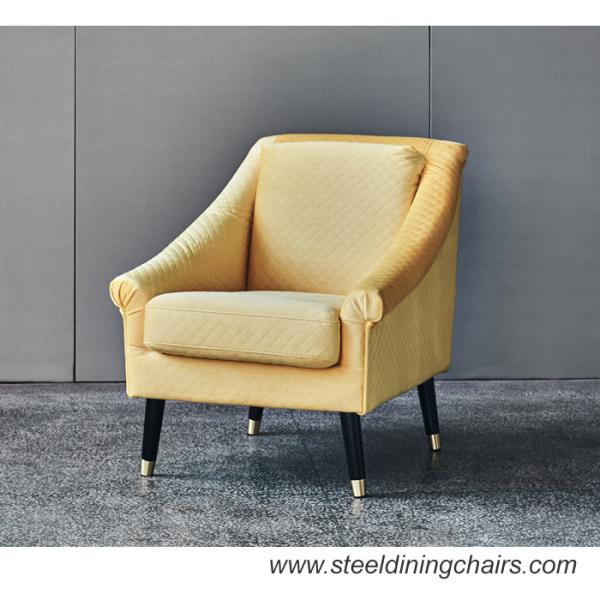 Quality 710mm 780mm Velvet Upholstered Dining Chairs With Golden Metal Leg for sale