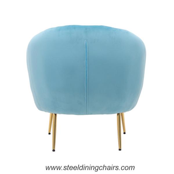 Quality Velvet Fabric Upholstered Tufted Metal Frame Armchair for sale