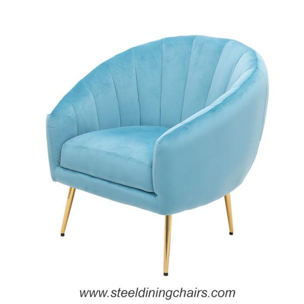 Quality Velvet Fabric Upholstered Tufted Metal Frame Armchair for sale