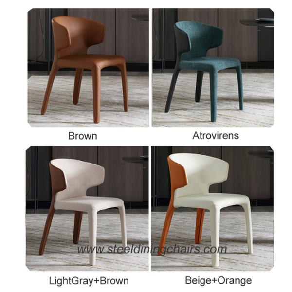 Quality ISO9001 1.5MM 6KG Metal Dining Chairs With Upholstered Seats for sale