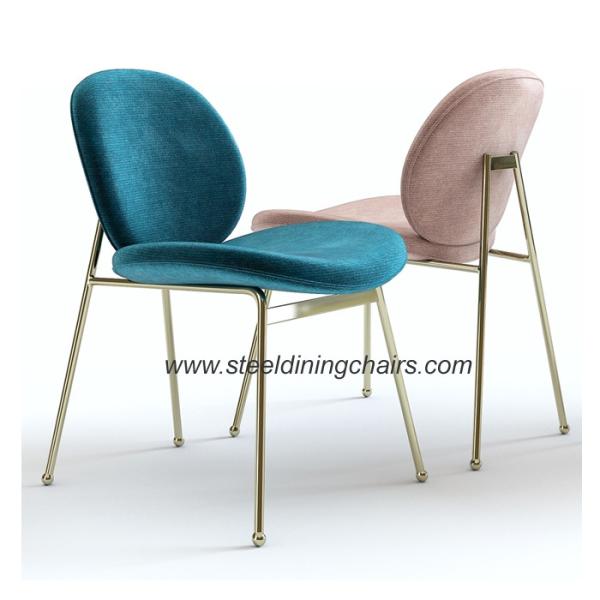 Quality Luxury Kitchen 82CM 61CM Upholstered Stainless Steel Dining Chair for sale