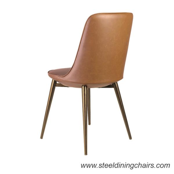 Quality 82.5cm 48cm Leather Dining Chairs With Metal Legs for sale