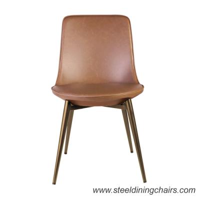 China 82.5cm 48cm Leather Dining Chairs With Metal Legs for sale