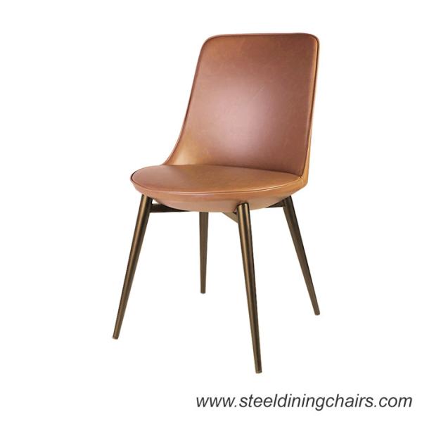 Quality 82.5cm 48cm Leather Dining Chairs With Metal Legs for sale