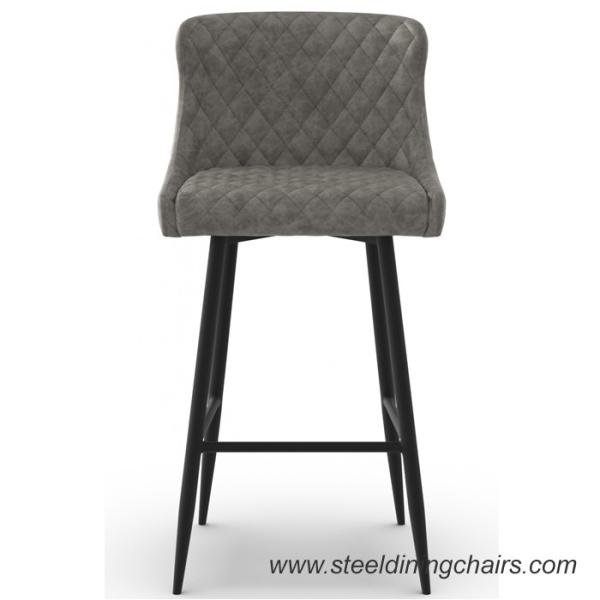 Quality Brown Upholstered 105cm Synthetic Leather Counter Height Bar Stools With Backs for sale