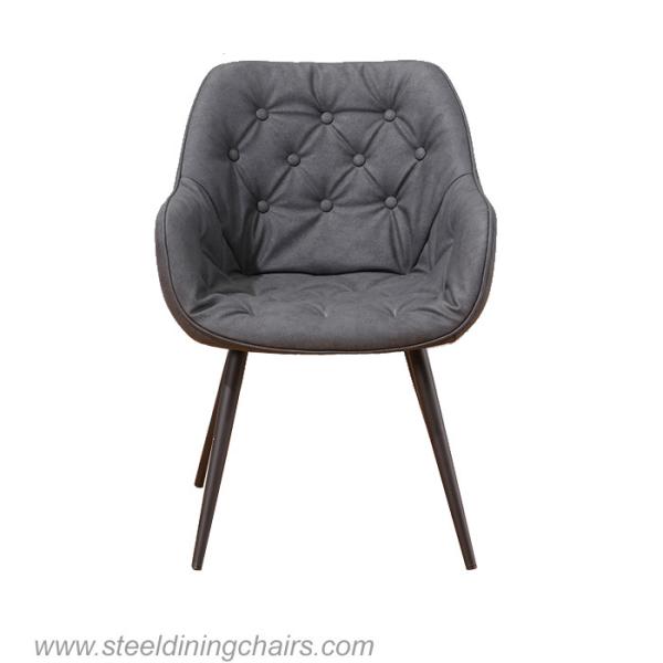 Quality Black Punctiform Metal Upholstered Dining Chair for sale