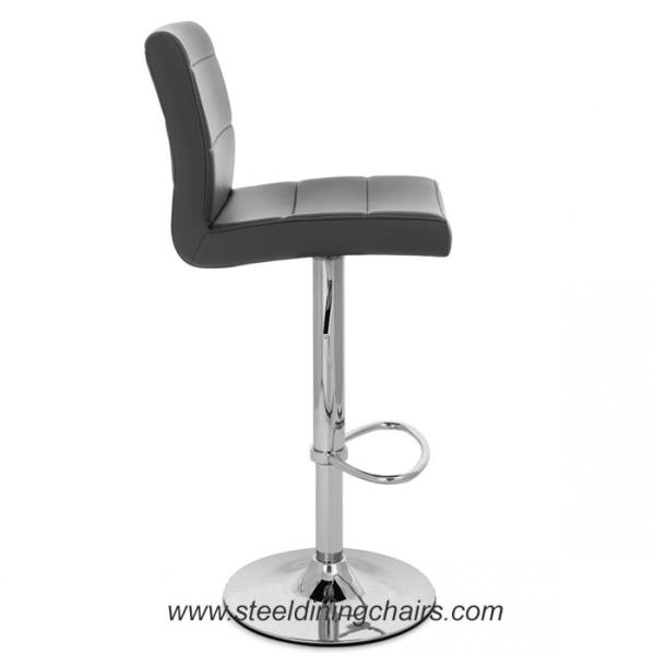 Quality Upholstered Plywood 48CM 112CM Beige Leather Bar Stools With Metal Legs for sale