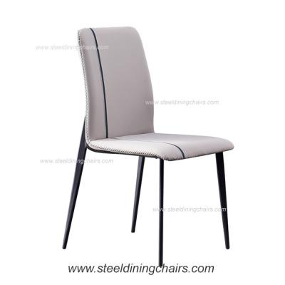 China Luxury Minimalist House Iron Back 50cm 90cm Steel Frame Dining Chairs for sale