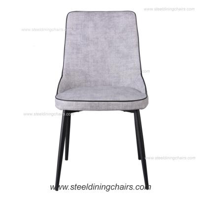 China Beige Side Injection Sponge 50CM 52CM 82CM Metal Frame Upholstered Dining Chair for sale