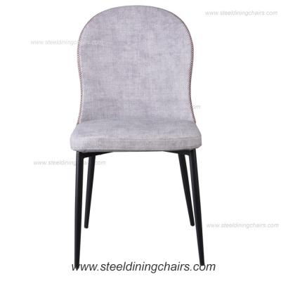 China Hotel Home Fabric Covers 50cm 56cm Steel Frame Dining Chairs for sale