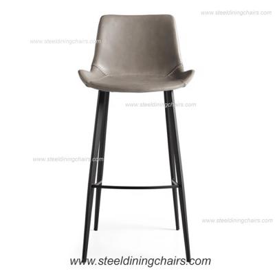 China Fixed 50CM 102CM Grey Leather Counter Height Chairs For Kitchen for sale