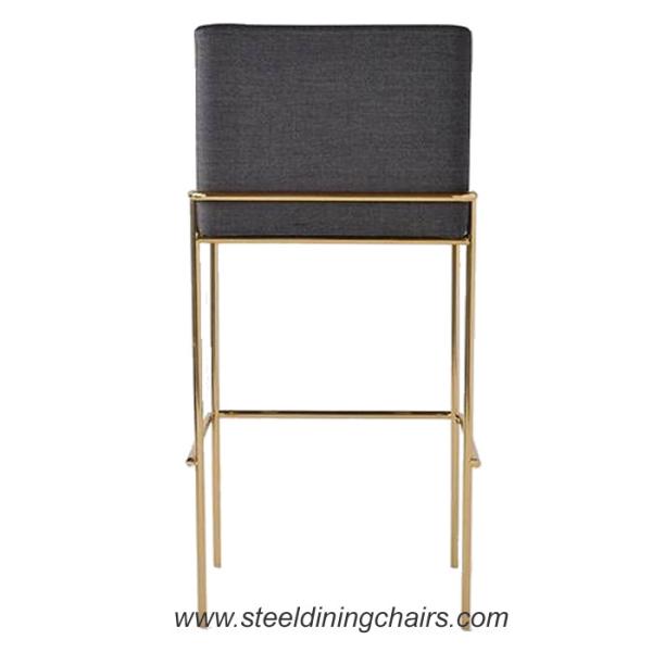 Quality Stainless Steel Breakfast Fabric Black 99CM Tall Upholstered Bar Stools for sale