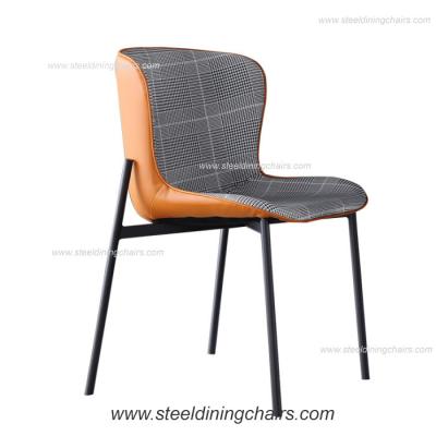 China Finish Fabric Side 50cm 53cm 78cm Leather And Steel Dining Chairs for sale