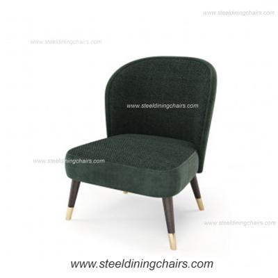 China Velvet Upholstered 78cm Armless Iron Green Accent Armchair for sale