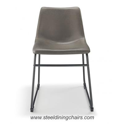 China Writing Matte Black 79cm 46cm Steel Frame Dining Chairs Metal Legs for sale