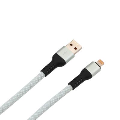 China Durable OD 3.8MM Iphone Lightning Cable Fabric Cloth TC USB To Lightning Connector for sale