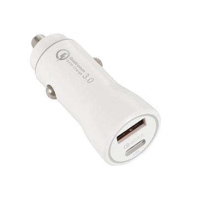 China Dual Ports 18W USB PD Car Charger For IPhone 12 13 usb c pd car charger for sale