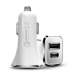 China Small ABS QC Dual USB usb c pd car charger 24W Cell Phone Quick Charging for sale