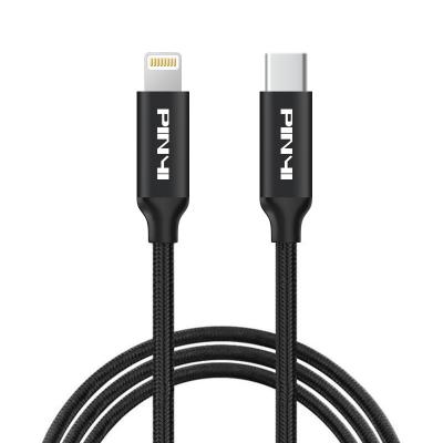 China Black Strong 3A 20w usb C to Lighting Cable Braided Fast Charging Cable for sale
