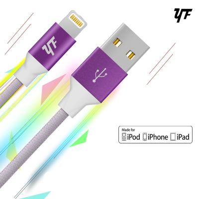 China PVC TC USB Iphone Lightning Cable Alunium Connector Customized OEM Logo for sale