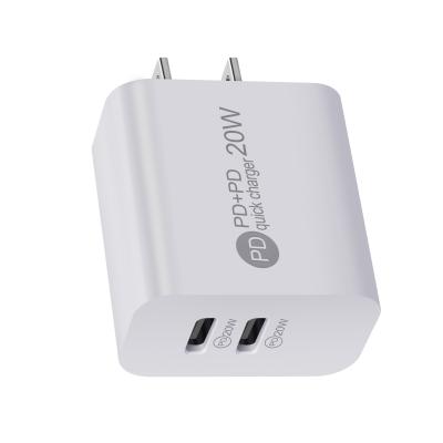 China 20w 2 Port USB C PD Charger ABS PC Fireproof 240V 0.5A 50HZ 60Hz for sale