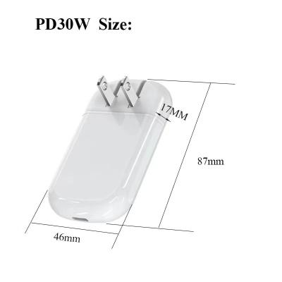 China Tipo tamanho compacto do paládio do iPhone 13 da tomada do carregador 30W 9V 2A 5V 3A E.U. de C à venda