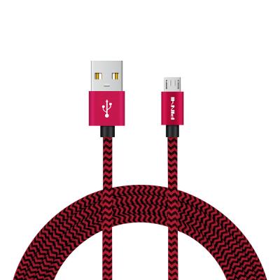 China 5V 2.1A 3FT Micro USB Cables 1M 1.5M Red Gold Connector USB To Micro Line for sale