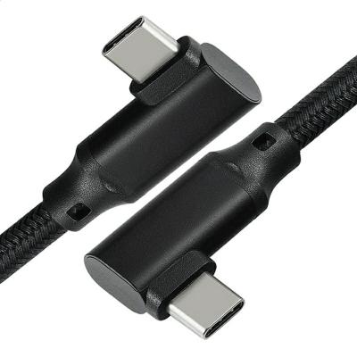 China Nylon Braided 1M 3M 2.0 USB C To USB C Cables Fast Charging Double Elbow for sale