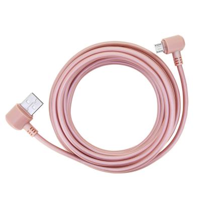 China Double Elbow Micro USB Cables PVC 1M Pink USB To Micro Cable 12V for sale