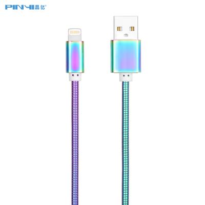 China 3A Metal Spring Lightning USB Cable Micro USB 2.0 For IPhone ROHS for sale