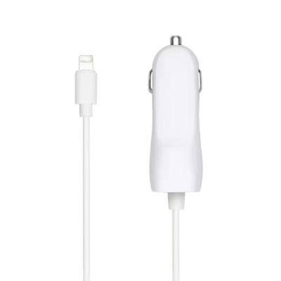 China 5V 4.8A MFI Car Charger ABS PC Iphone Fast Charger With Spring Scalable Cable for sale