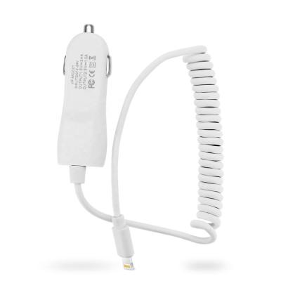China Aluminum PC 5V 2A Car Charger 1M Iphone Interface White MFi for sale