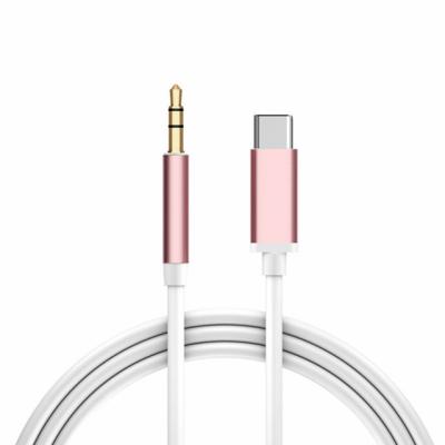 China O PVC USB móvel de 1M cabografa o tipo de cabo auxiliar branco cor-de-rosa do telefone da liga de alumínio de C à venda