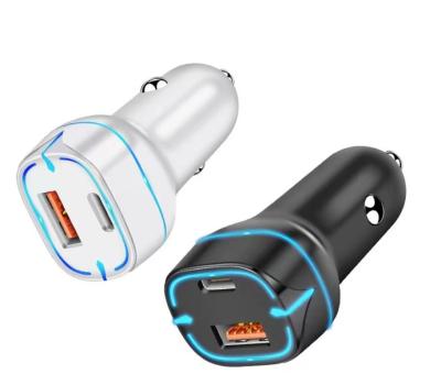 China QC QC3.0 PD Car Charger Type C Dual Outputs 20W 25W 30W QC4.0 Car Charger for sale
