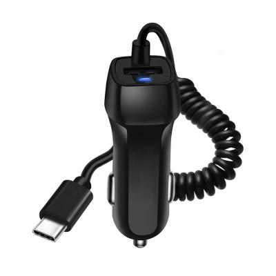 China Fire Resistant PC ABS Micro USB C Car Charger 5V 2.1A QC2.0 12W 12V To 24V for sale