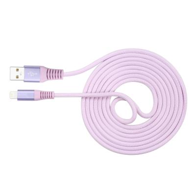 China Cotton Braided TC 6 FT Iphone Charging Cable 10FT Purple for sale