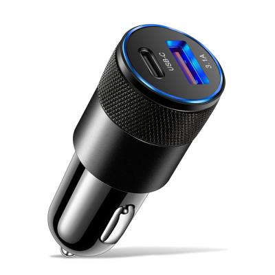 China Double Port 3A USB C PD Car Charger 20w Type C Car Charger for sale