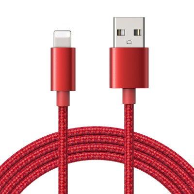 China 1M 5V 2.1A Lightning mobile USB Cable Nylon Braided data cable for sale