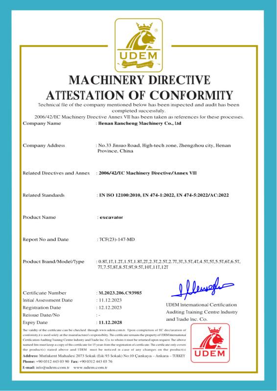 CE certification - Henan Rancheng Machinery Co., Ltd.