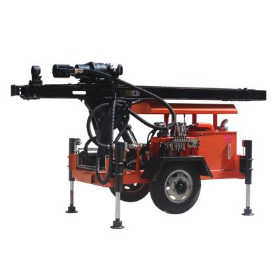 China 120m Depth Trailer Mounted Water Well Drilling Rigs 18.7KW Borehole Drilling Equipment for sale