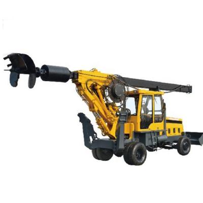China Wheeled Rotary Drilling Rig Pressure Type Drilling 11m / 13m / 15m / 20m Depth for sale