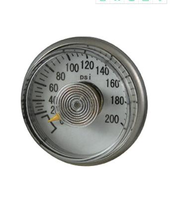 China Class2.5 Co2 Fire Extinguisher Pressure Gauge In Green Red Manometer 0-3000psi for sale