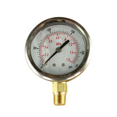 China 2.5inch 60mm Glycerine Filled Pressure Gauge Radial Connection One Piece for sale