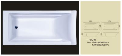 China Acrylic bathtub, simple bathtub, common bathtub,sanitary ware, bathroom bath tub HDL-09 for sale