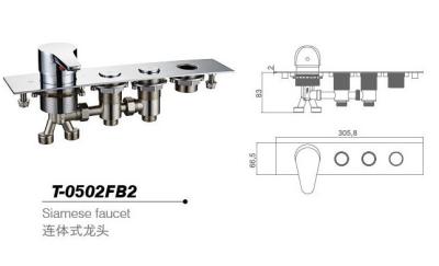 China Bathtub mixer,Faucet,cold/hot water basin tap T-0502FB2 for sale