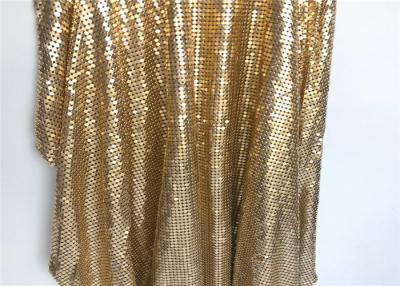 China Soft Sequin Mesh Fabric 4mm Gold Metallic Mesh Fabric 45*150cm For Garment for sale