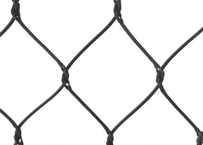 China 7x7 Black Oxide Wire Rope Interior Exterior Knotted SS Wire Rope Net 120x120mm for sale