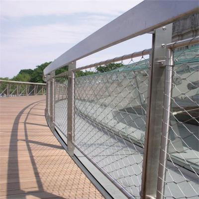 China 7 X 7 60mm Staircase Balustrade Cable Mesh Stainless Steel Diamond Wire Mesh for sale